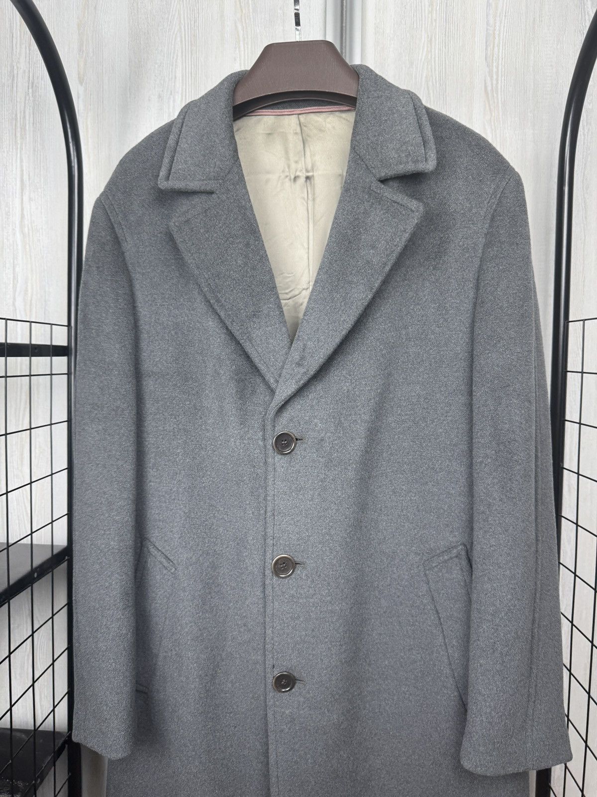 Kenzo Kenzo Homme grey wool long trench classic coat size 54 Size US L / EU 52-54 / 3 - 5 Thumbnail