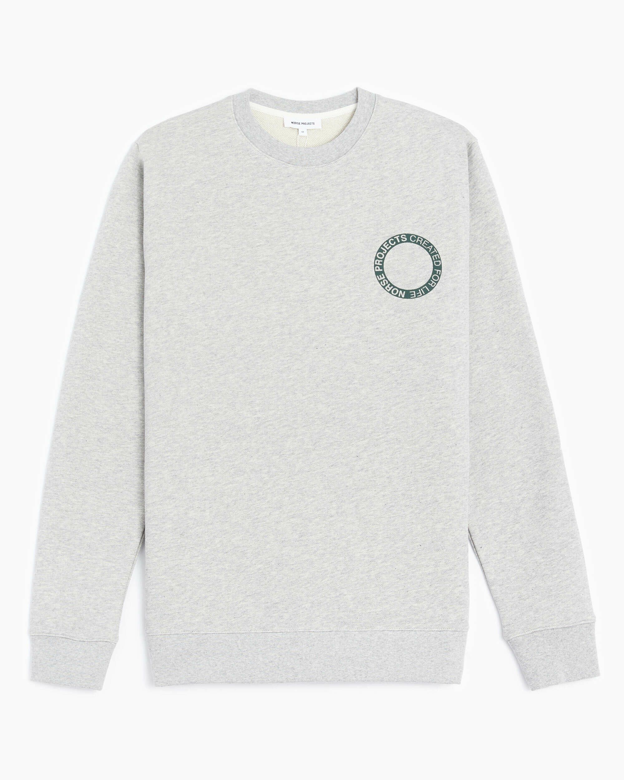 image of Norse Projects "vagn" Bmc Logo Sweat in Grey Melange, Men's (Size Large)