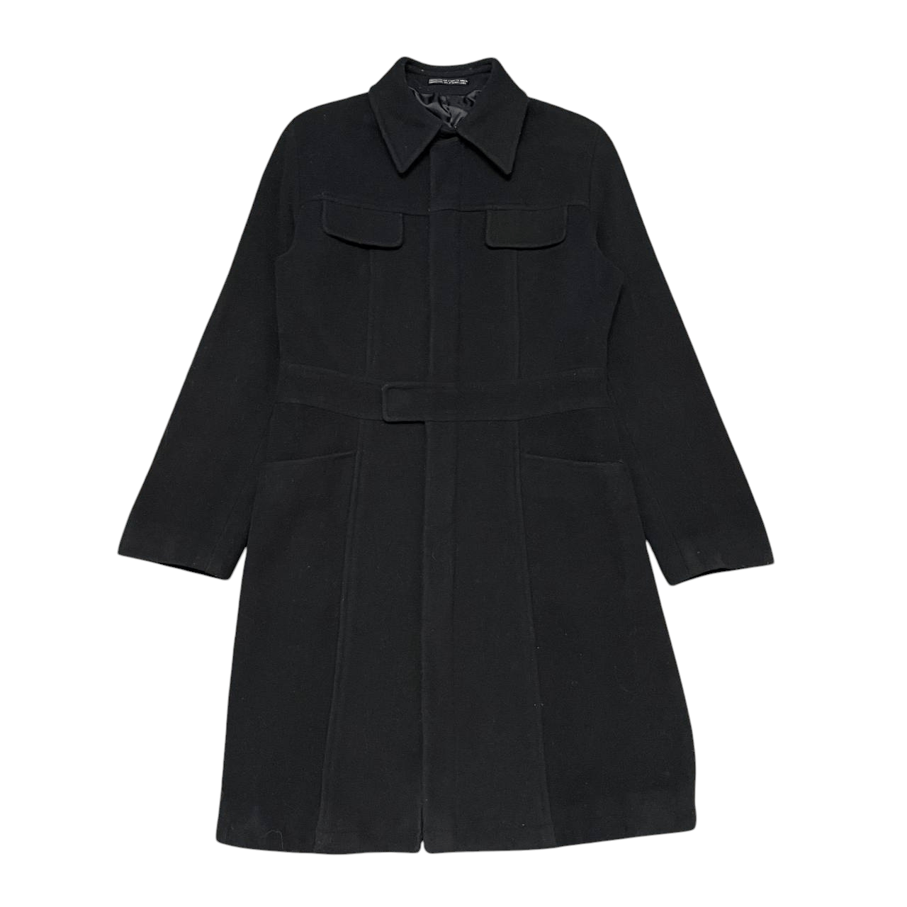 Yohji Yamamoto Vintage Ined Yohji Yamamoto Wool Long Coat Size US S / EU 44-46 / 1 - 1 Thumbnail