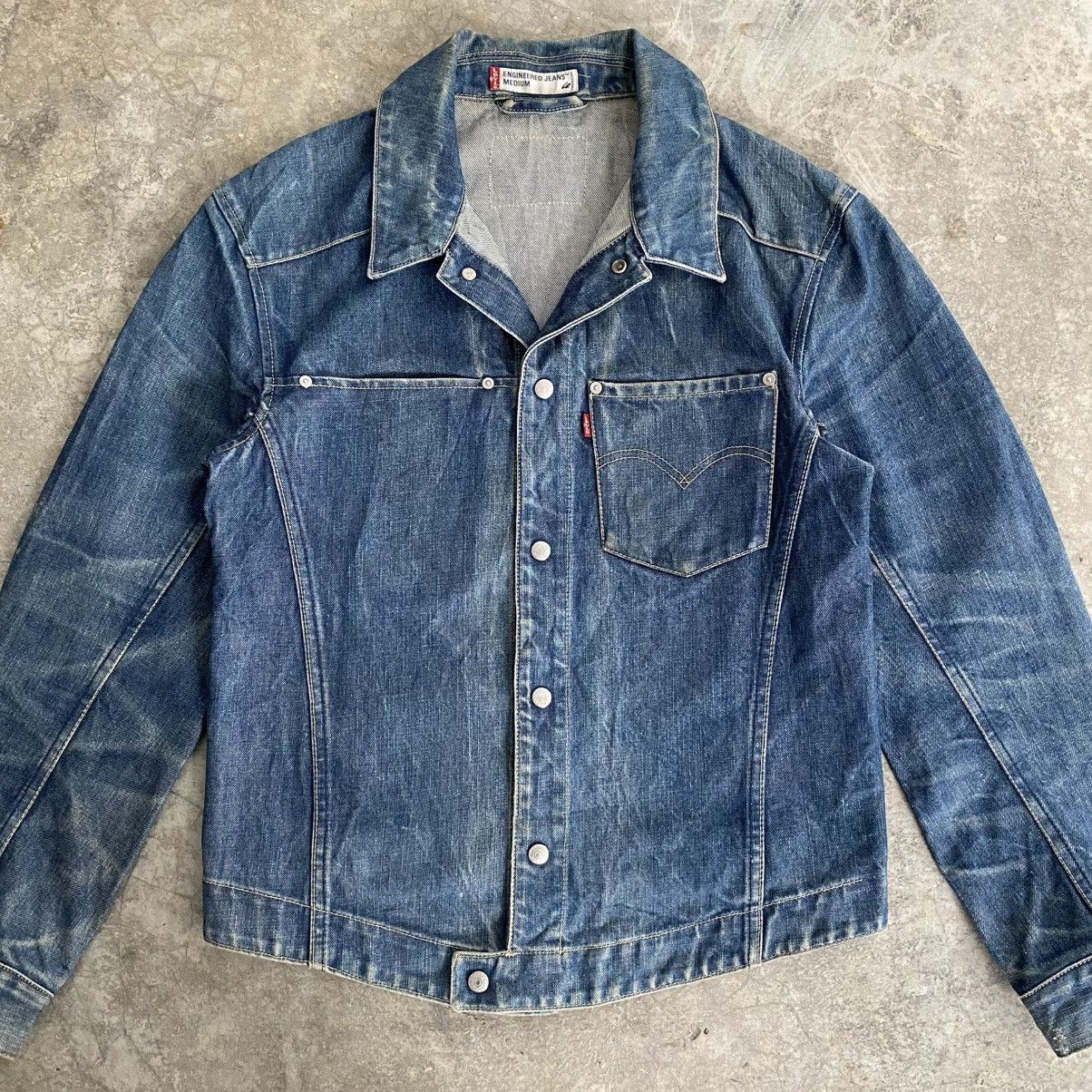 Levi's Vintage 2000’s Levis Engineered Faded Honeycomb Denim Jacket Size US M / EU 48-50 / 2 - 3 Thumbnail