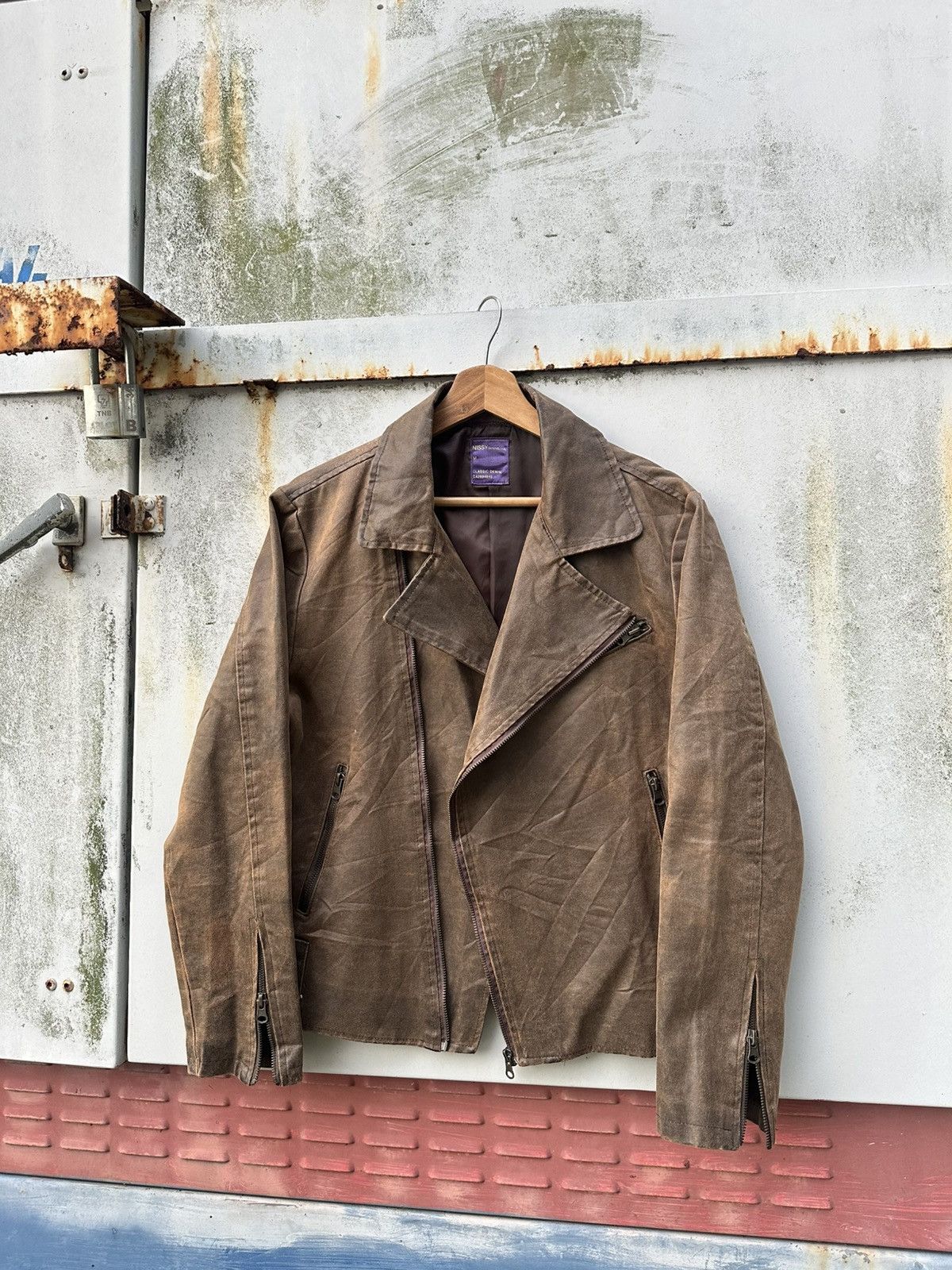 Vintage 👹Vintage Nissy Double Collar Brown Leather Jacket Size US M / EU 48-50 / 2 - 1 Thumbnail