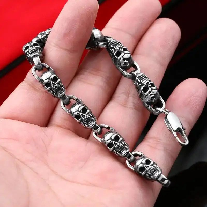 Jewelry Punk Skull Bracelet Size ONE SIZE - 2 Thumbnail