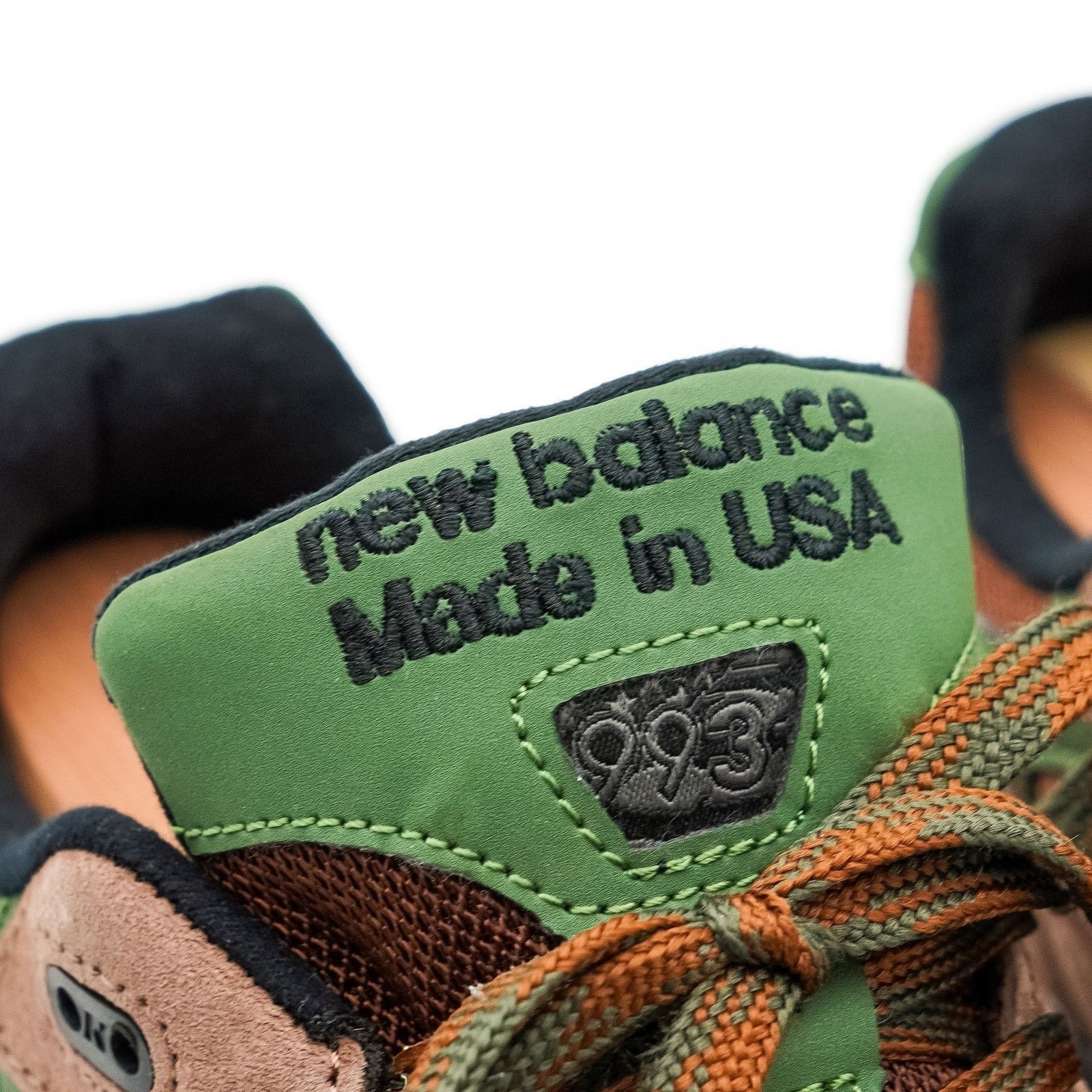 New Balance x Aime Leon Dore Men\'s Brown & Green Leather Mesh Athletic Sneakers New Balance USA 993 Aime Leon Dore Brown Leather Sneakers main image 3