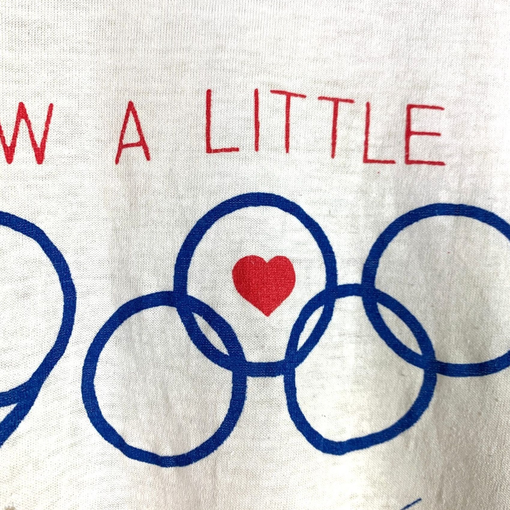 Vintage VINTAGE Show A Little Heart In Seoul 1987 Olympics Single Stitch Ringer Shirt Mens L White Graphic Print Crew Neck Short Sleeve Tee Size US L / EU 52-54 / 3 - 5 Thumbnail