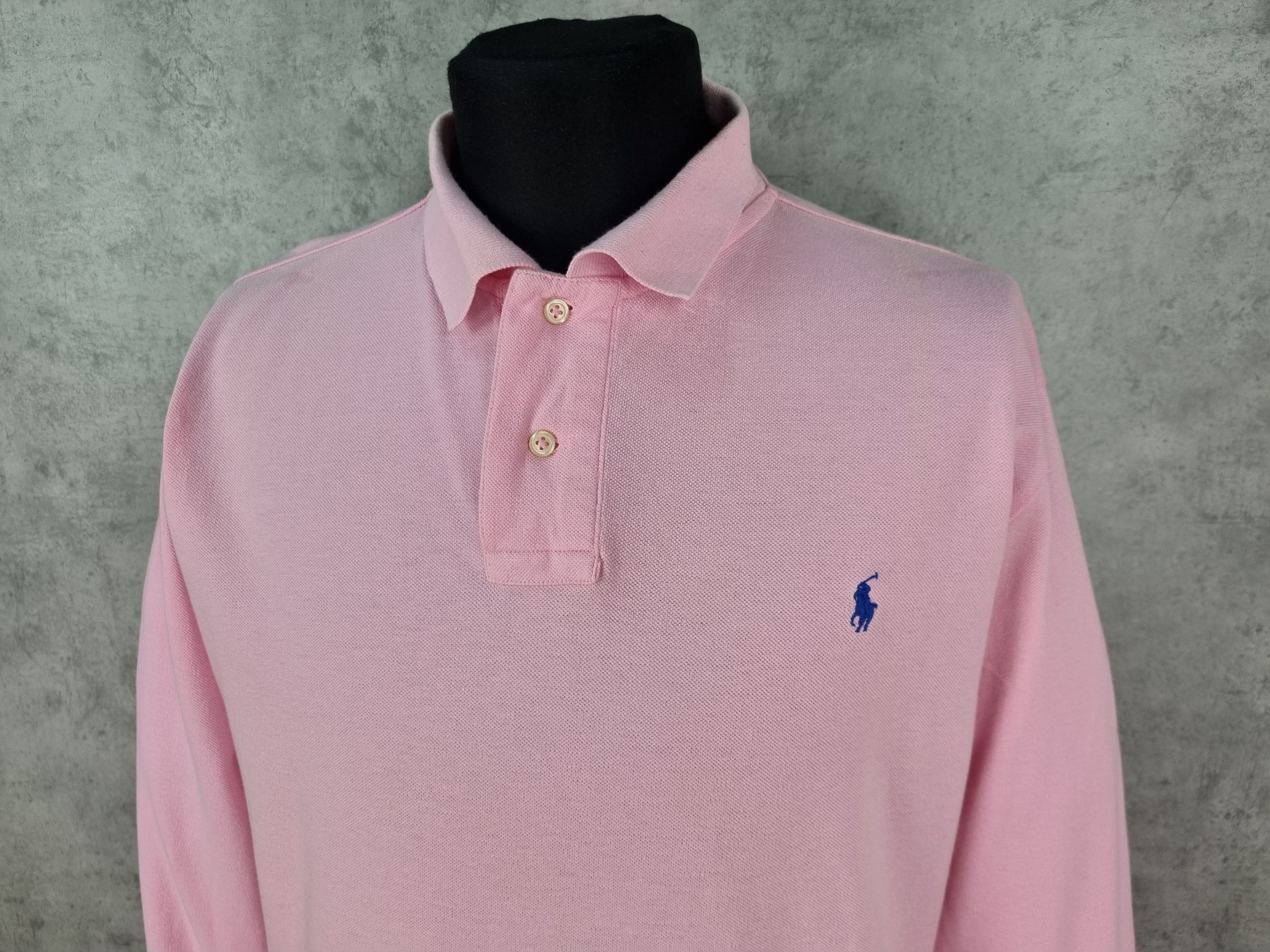 Polo Ralph Lauren × Vintage Polo Ralph Lauren Pink Attractive Long Sleeve Polo Size US XL / EU 56 / 4 - 3 Thumbnail