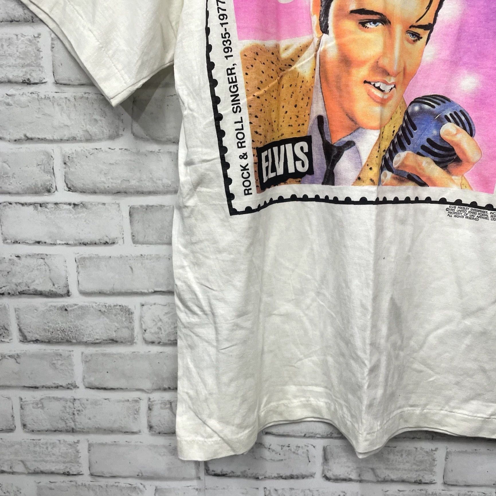 Vintage VINTAGE Elvis Memorial White Cotton single stitch Graphic Tee Mens XL USA Stitch T-Shirt Men's XL White USA Stitch Graphic Tee Size US XL / EU 56 / 4 - 3 Thumbnail