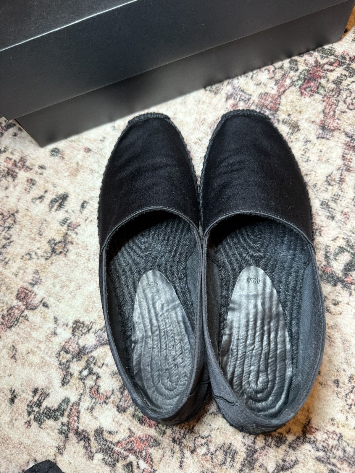 Saint Laurent Black Satin Espadrilles Size 42 1/2