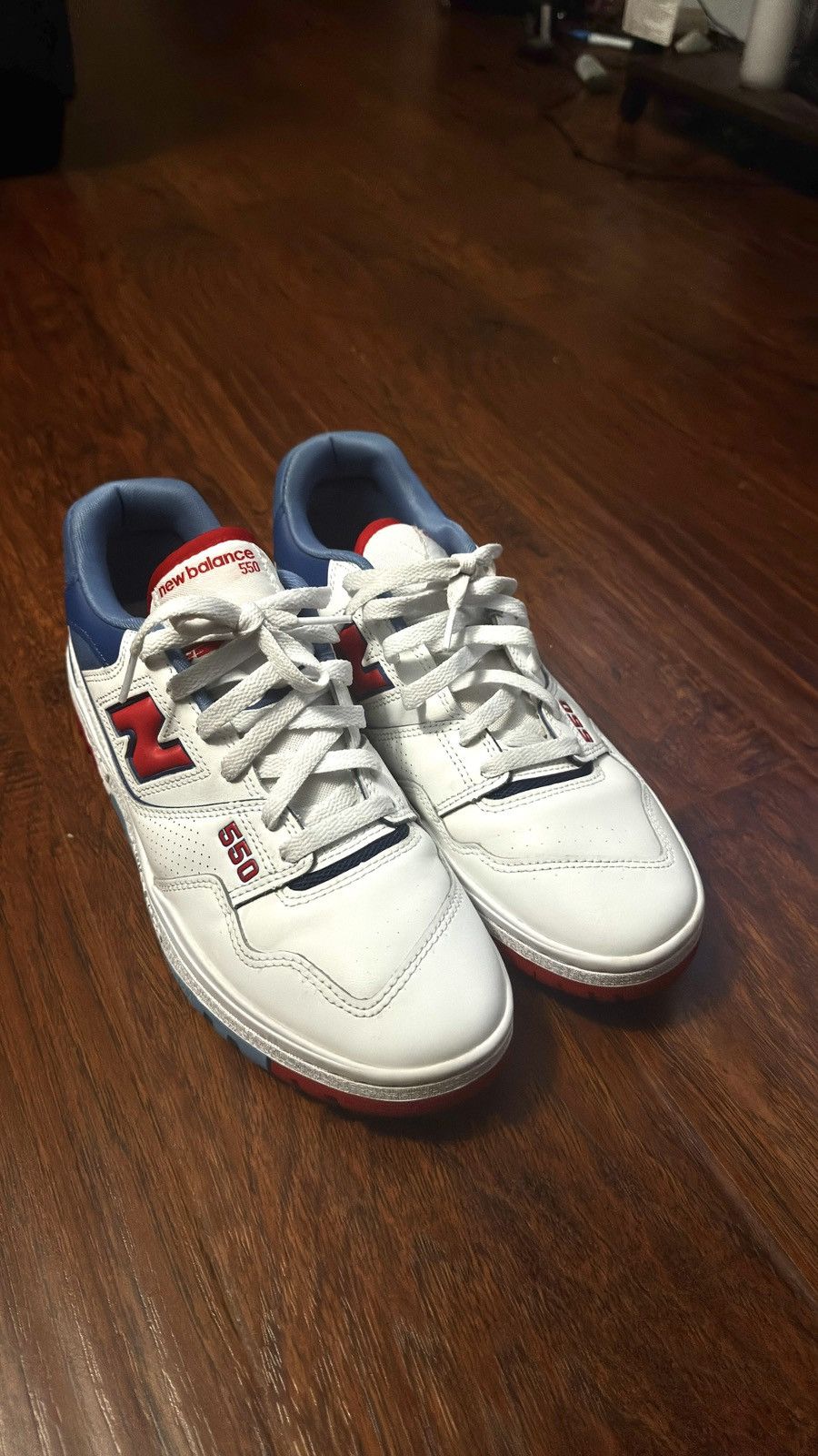 New Balance New Balance White True Red Atlantic Blue Size US 11 / EU 44 - 7 Thumbnail