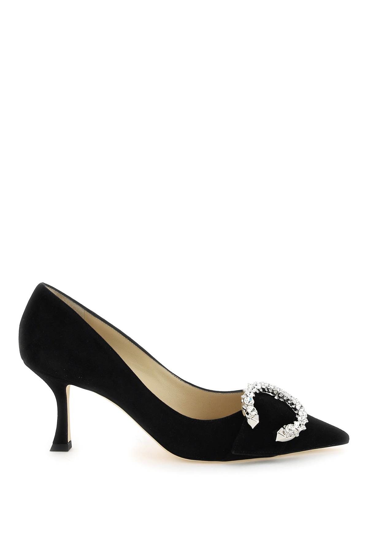image of Jimmy Choo Melva 70 Pumps Shoes in Black Crystal, Women's (Size 8)