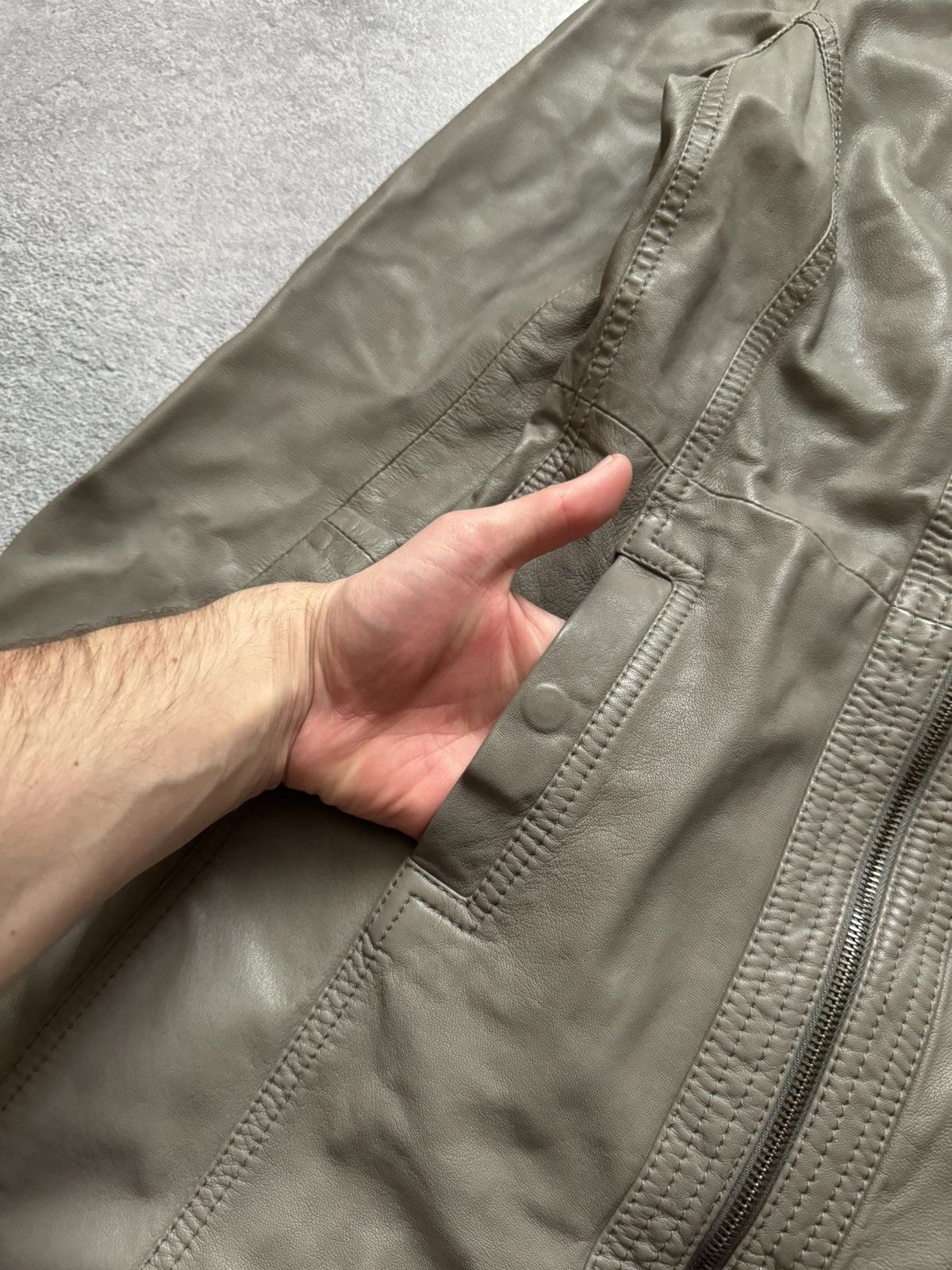 Armani × Emporio Armani Emporio Armani Jeans I38/US4/F34 long leather jacket coat Size S / US 4 / IT 40 - 7 Thumbnail