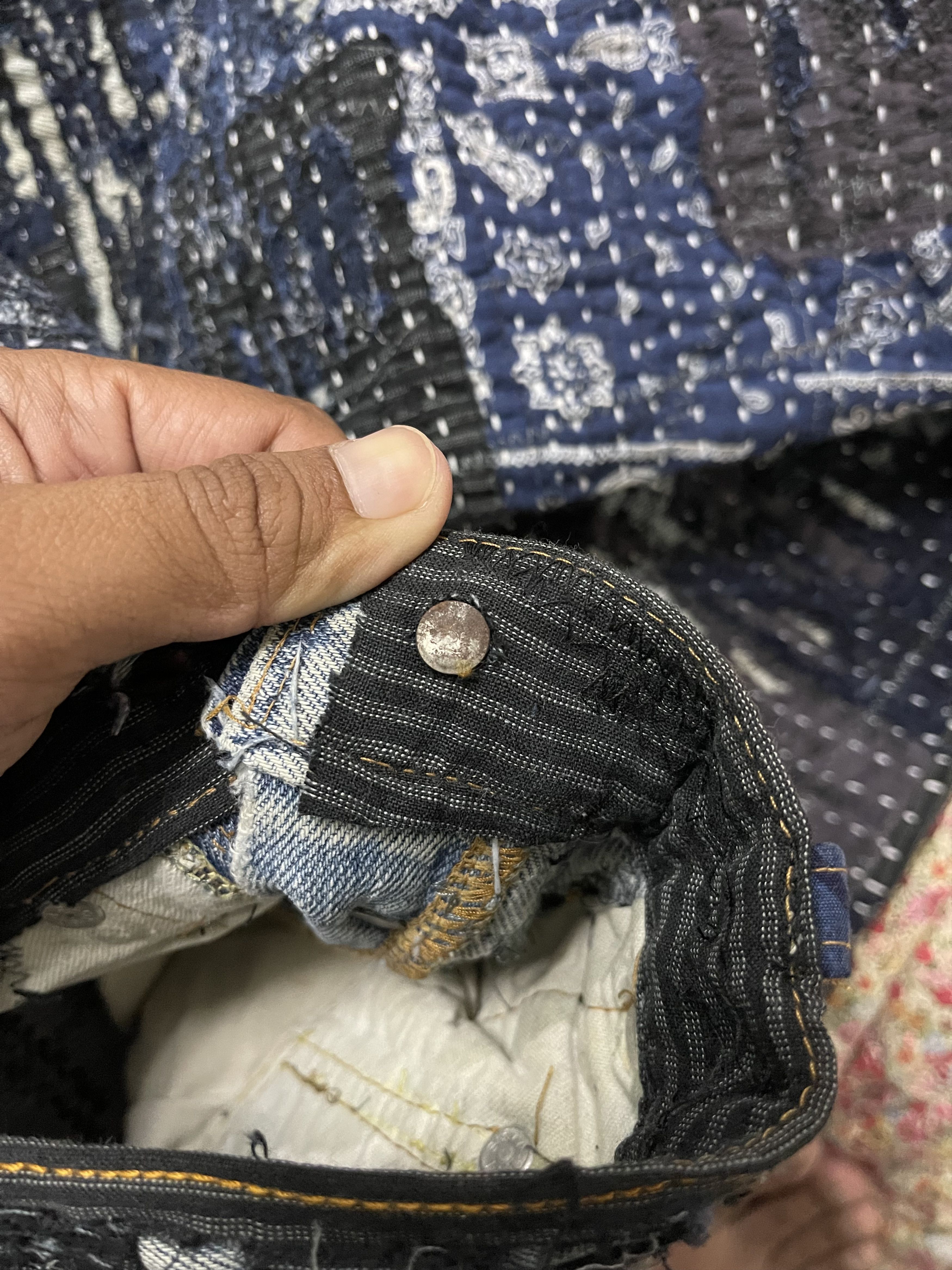 Le Grande Bleu (L.G.B.) × Levi's Vintage Clothing × Vintage Vtg Levis Custom Sashiko Boro Kapital Style Single Number Size US 29 - 14 Thumbnail
