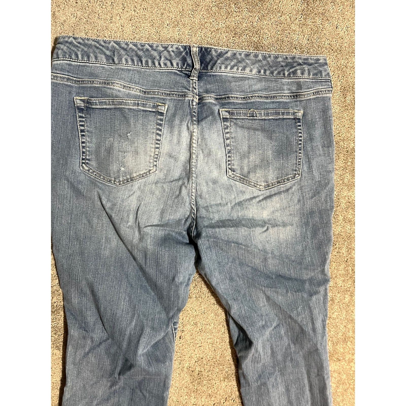 Torrid Torrid Jeans Women’s 16S Blue Skinny Ankle Premium Stretch Denim Cotton Distress 90s Bohemian City Classic Womens Size 38" / US 16 / IT 52 - 4 Thumbnail