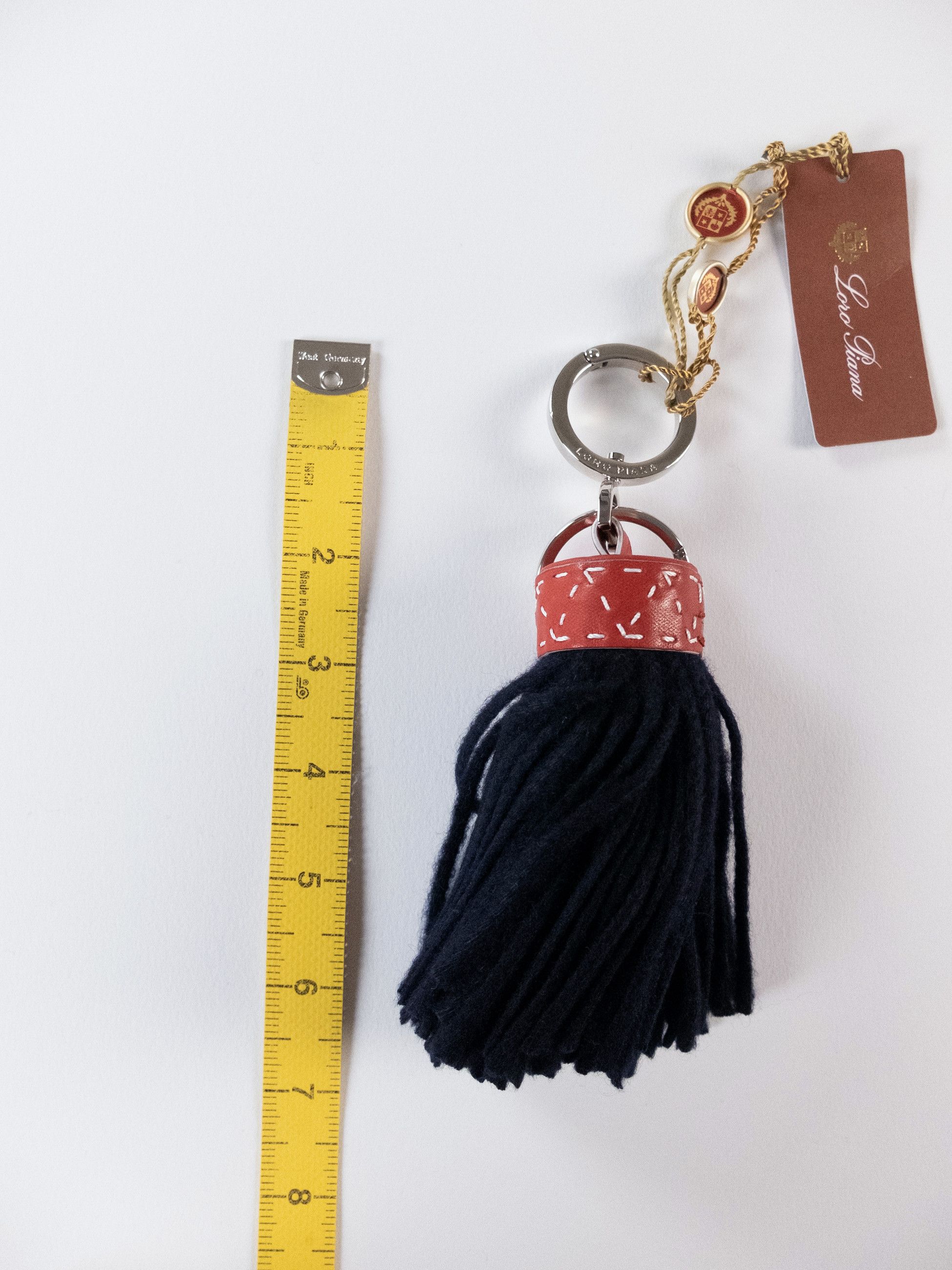 Loro Piana LORO PIANA red & navy blue cashmere tasseled keyring / charm Size ONE SIZE - 7 Thumbnail