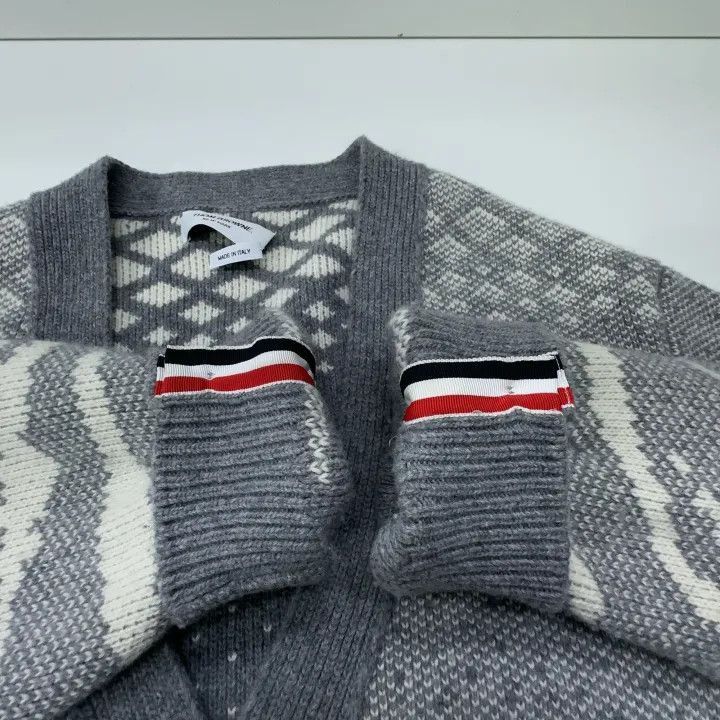 Thom Browne Thom Browne Geometric Pattern Cardigan Sweater -2507 Size US S / EU 44-46 / 1 - 2 Thumbnail