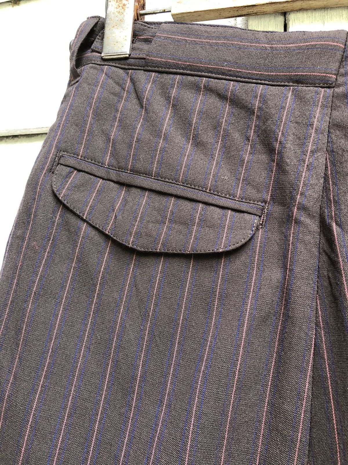 If Six Was Nine × Japanese Brand × Maison MIHARA YASUHIRO Miharayasuhiro Pencil Stripe Raw Seam Maxi Skirt Size 27" / US 4 / IT 40 - 6 Thumbnail