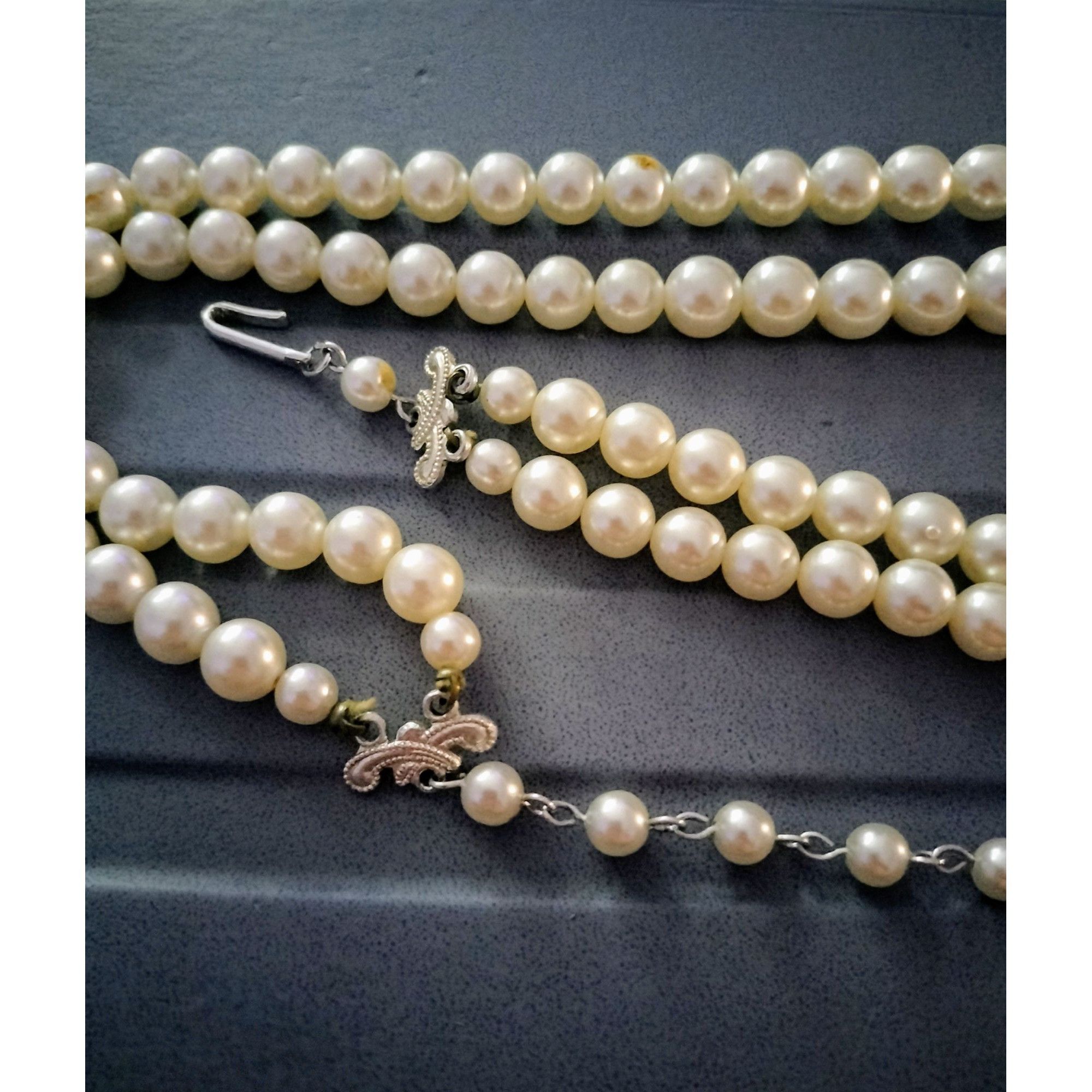 Vintage Vintage Double Strand Faux Pearl Necklace Eggshell Off White Size ONE SIZE - 17 Thumbnail