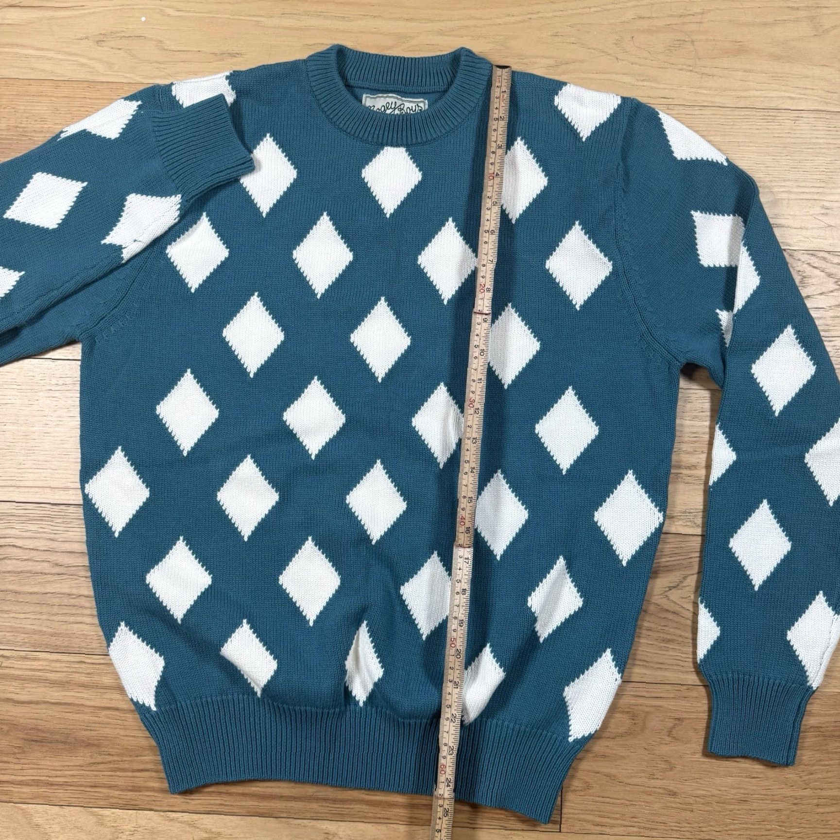 Vintage NWOT Diamond Bogey Boys Crewneck Sweater Mens Small Blue Diamond AOP Cinched Macklemore Size US S / EU 44-46 / 1 - 6 Thumbnail