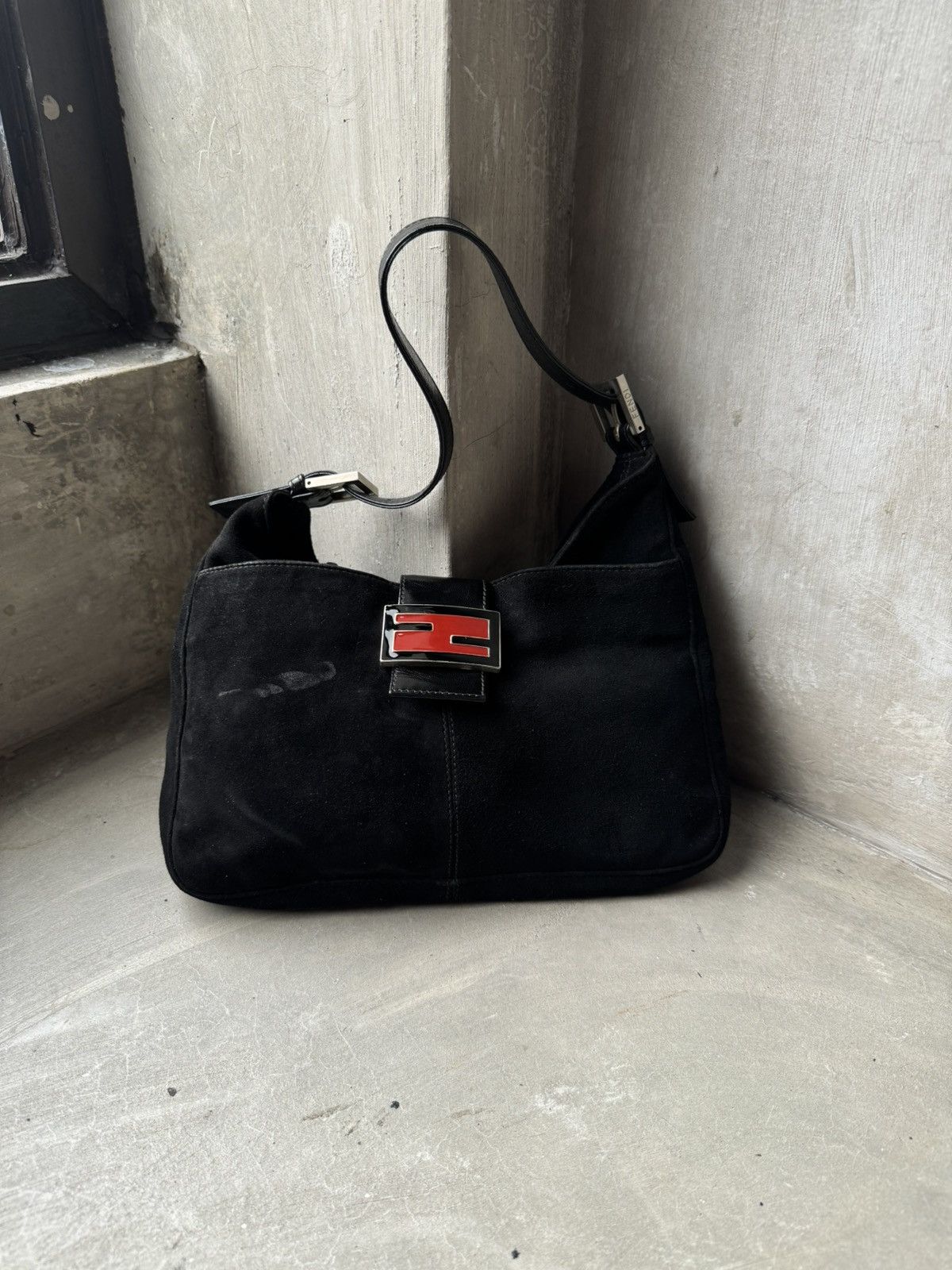 Fendi Fendi FF Buckle Suede Handbag Size ONE SIZE - 3 Thumbnail