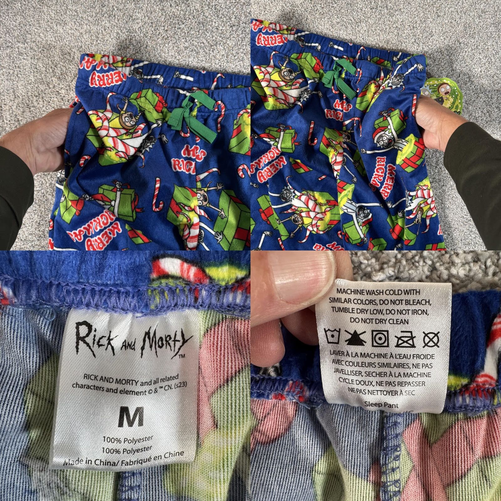Vintage Rick and Morty Pajama Pants M Merry Rickmas Sleep Drawstring Christmas Lounge Size US 31 - 8 Thumbnail