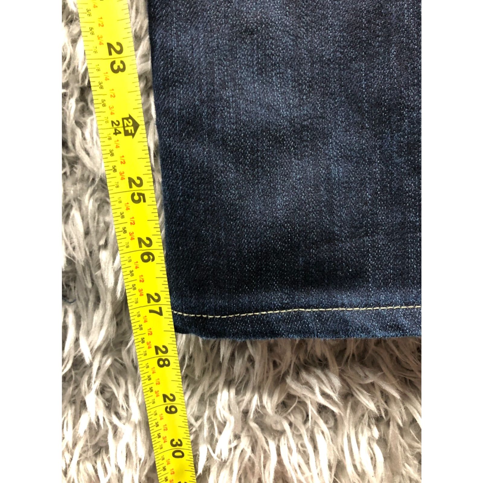 Vintage Fidelity Denim Bootcut Jeans Women Blue Dark Wash 25 Regular 5-Pocket Denim Cotton ZIP Button Belt Loops Inseam 29in Size 42" / US 20 - 3 Thumbnail