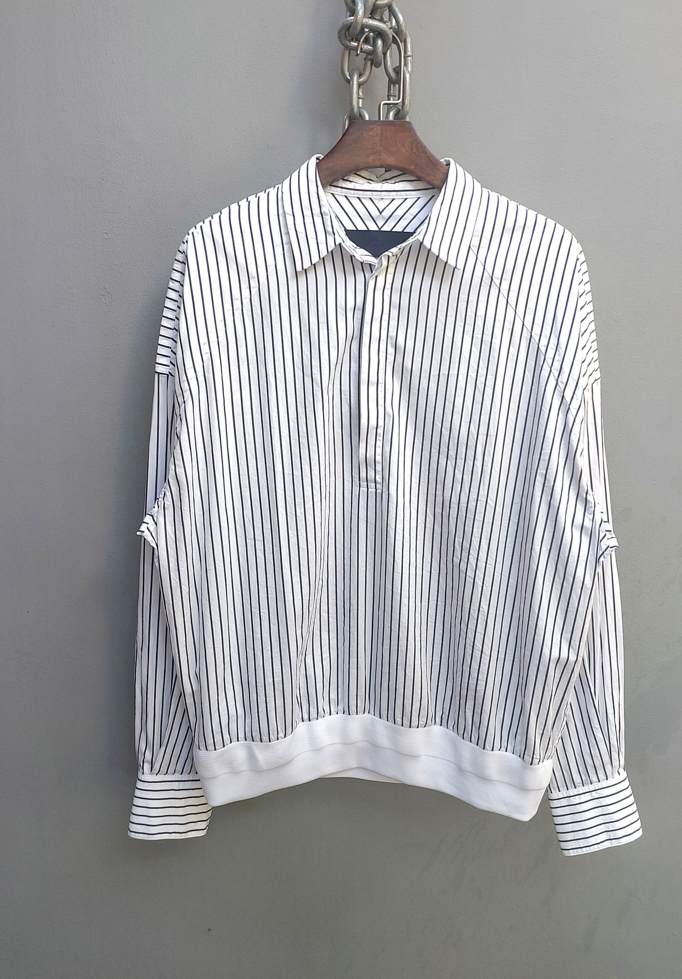 Juun.J Juun.J Oversized Pinstripe Popover Shirt Size US S / EU 44-46 / 1 - 3 Thumbnail