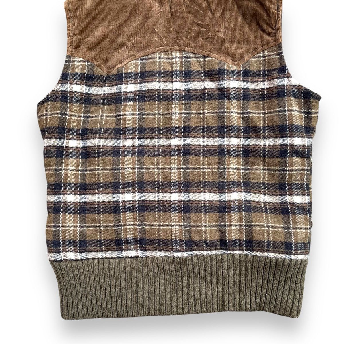 20471120 × Beauty Beast × Japanese Brand 🇯🇵 SKY BOMBER CORDUROY CHECKED ZIPPER VEST Size US M / EU 48-50 / 2 - 6 Thumbnail