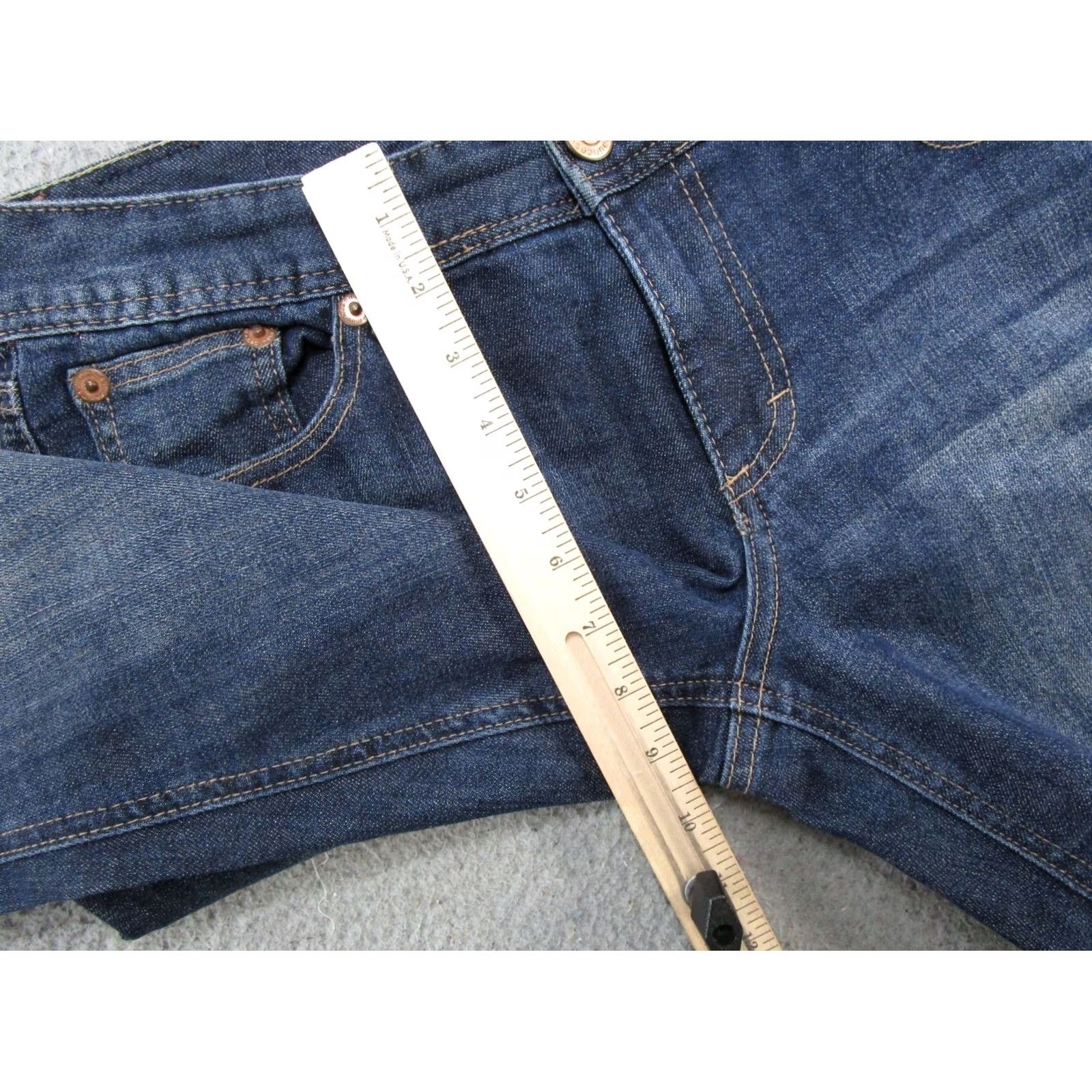 Vintage Maurices Womens Bootcut Dark Wash Stretch Blue Denim Jeans Size 7/8 X Short - Good Used Condition Size 30" / US 8 / IT 44 - 6 Thumbnail