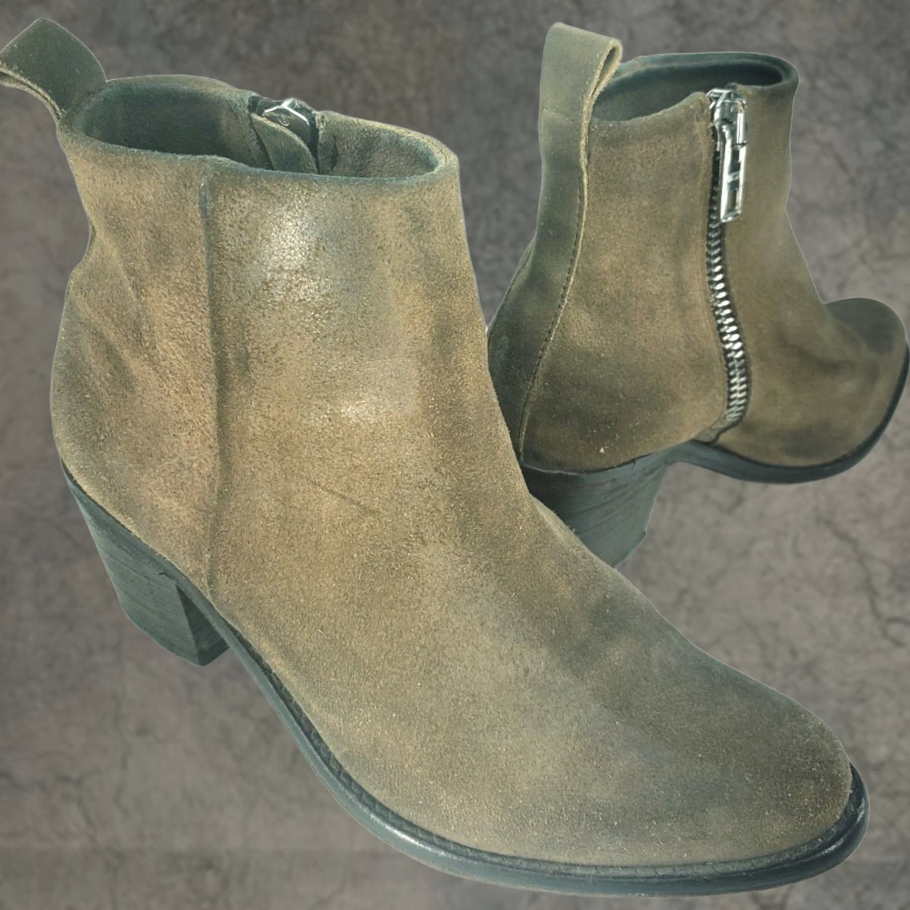 Diesel Diesel Pinky Women 8 39 Taupe Brown Suede Distressed Chelsea Side Zip Ankle Bootie Woman Boots Size US 8 / IT 38 - 1 Thumbnail