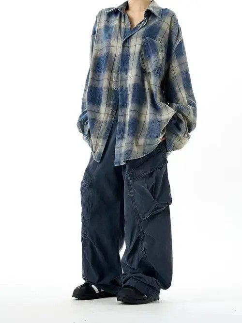 VIBE Retro High Street Hip Hop Loose Wide Leg Casual Pants Size US 30 / EU 46 - 7 Thumbnail