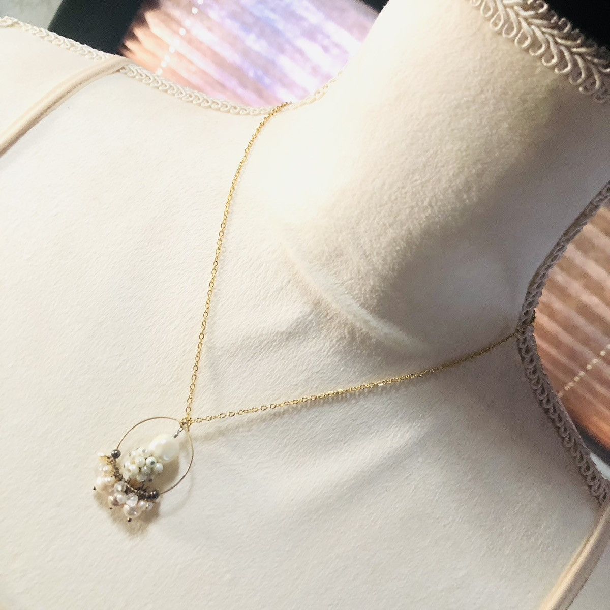 Handmade Handcrafted elegant genuine pearl clear quartz necklace Size ONE SIZE - 1 Thumbnail