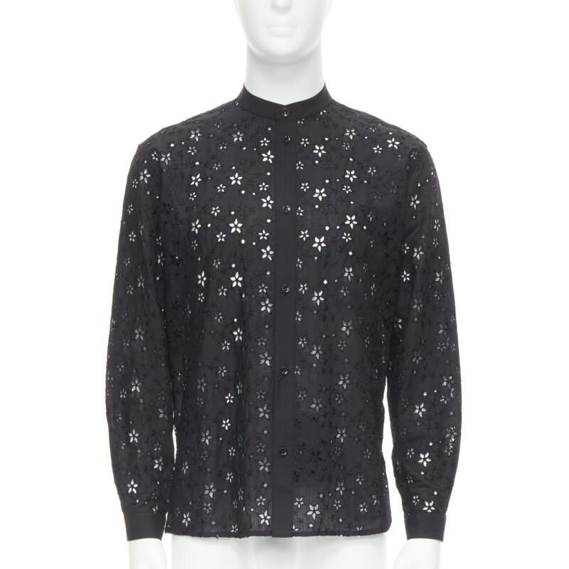 Saint Laurent Paris new SAINT LAURENT 2018 black star embroidery anglais collarless shirt EU38 S Size US S / EU 44-46 / 1 - 1 Thumbnail