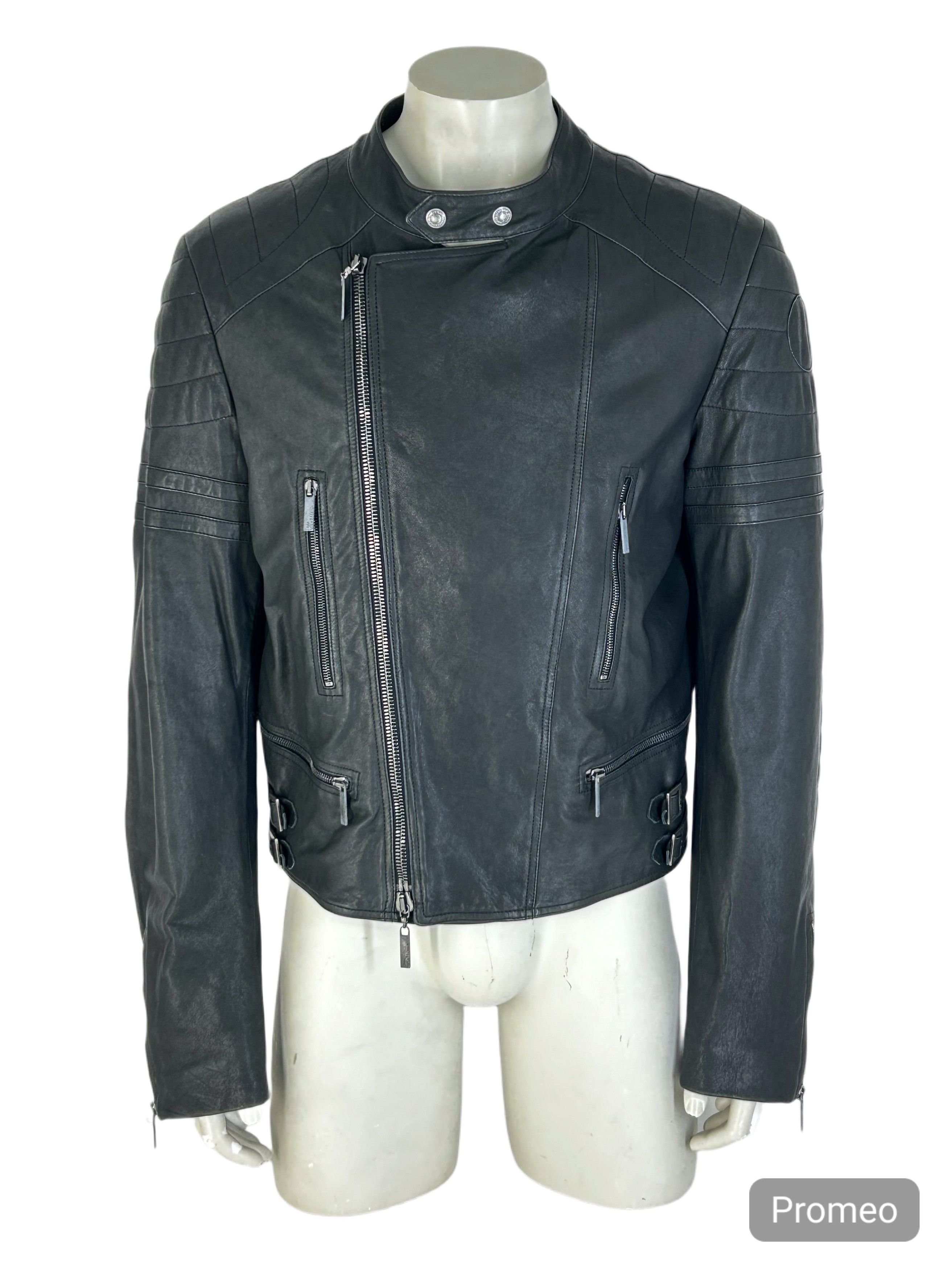 John Galliano John Galliano Black Leather BikerJacketWithCameo Embroidery Size US XXL / EU 58 / 5 - 1 Thumbnail