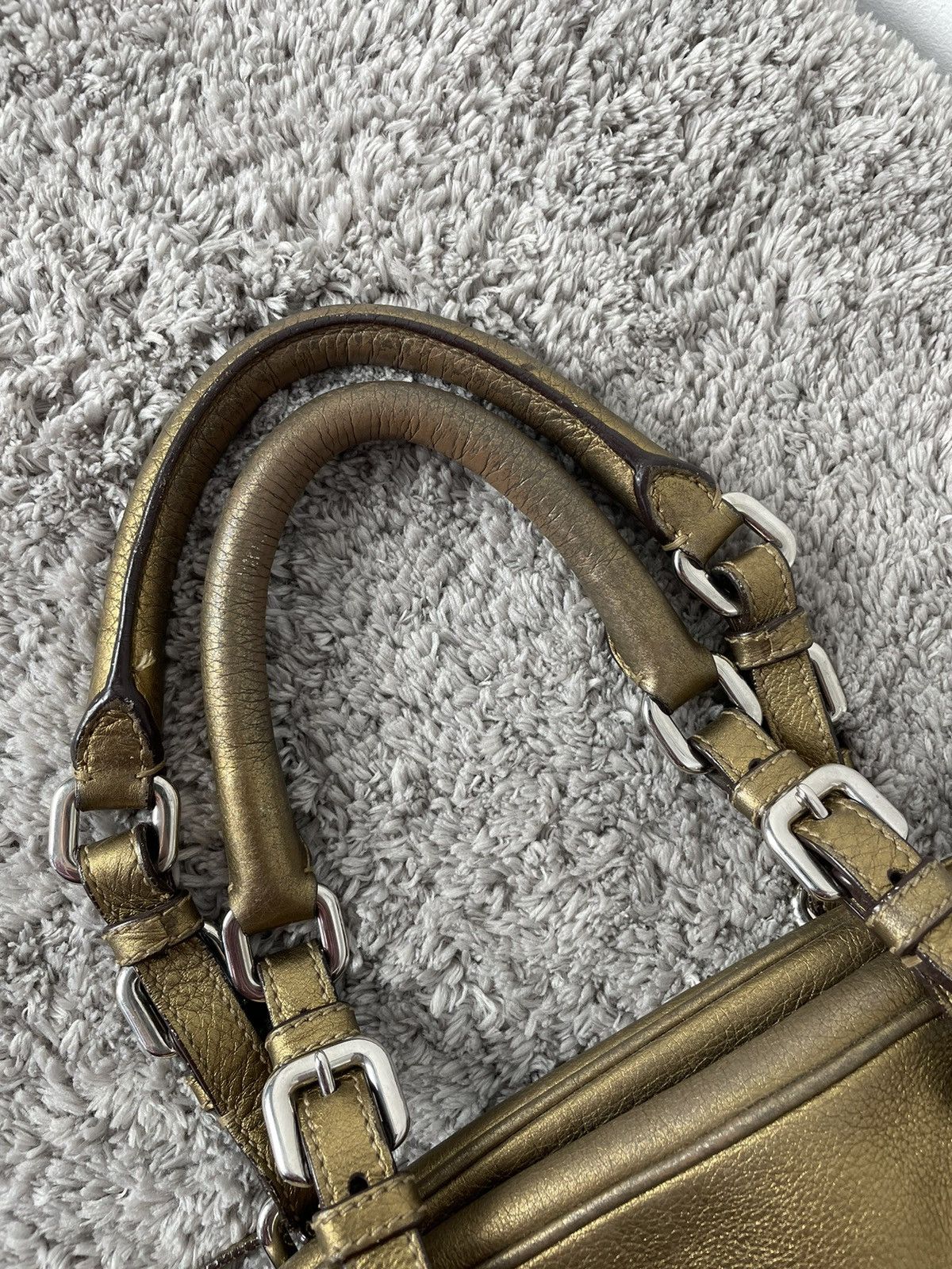 Prada Prada Metallic Gold Leather Logo Satchel Size ONE SIZE - 22 Thumbnail