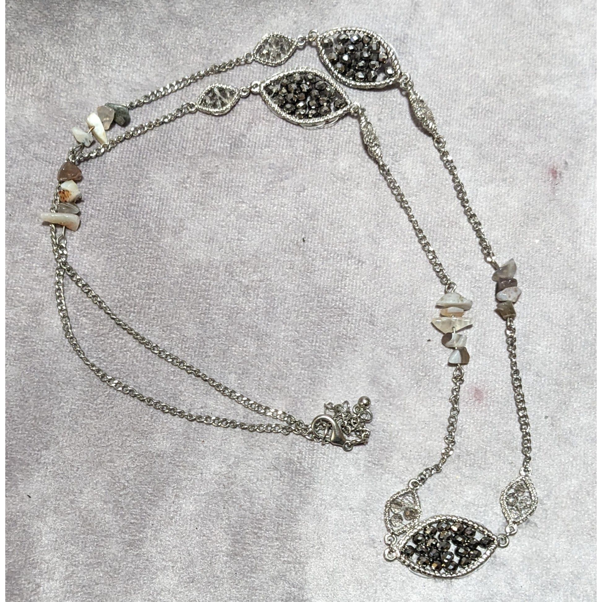 Other Y2K Silver Glass Gemstone Chip Station Necklace Size ONE SIZE - 10 Thumbnail
