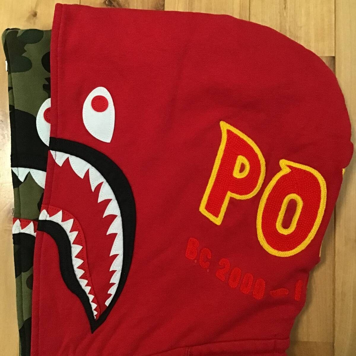 Bape A Bathing Ape Double Shark Full Zip Hoodie Red Size M Size US M / EU 48-50 / 2 - 5 Thumbnail