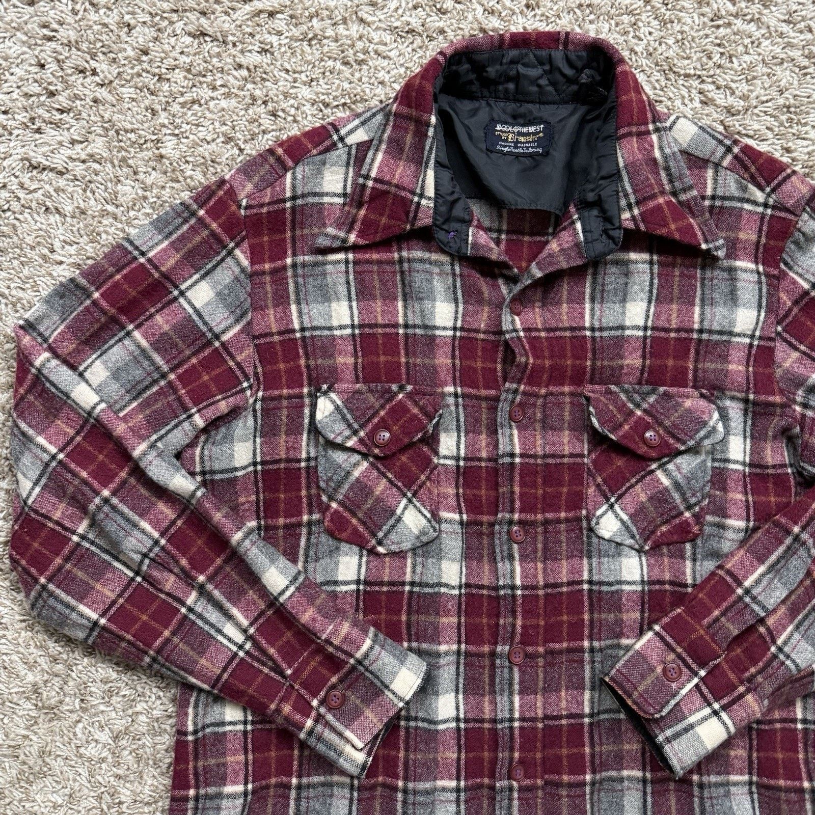 Vintage Vintage Brewster Wool Plaid Flannel Button Up LS Shirt Size US M / EU 48-50 / 2 - 7 Thumbnail