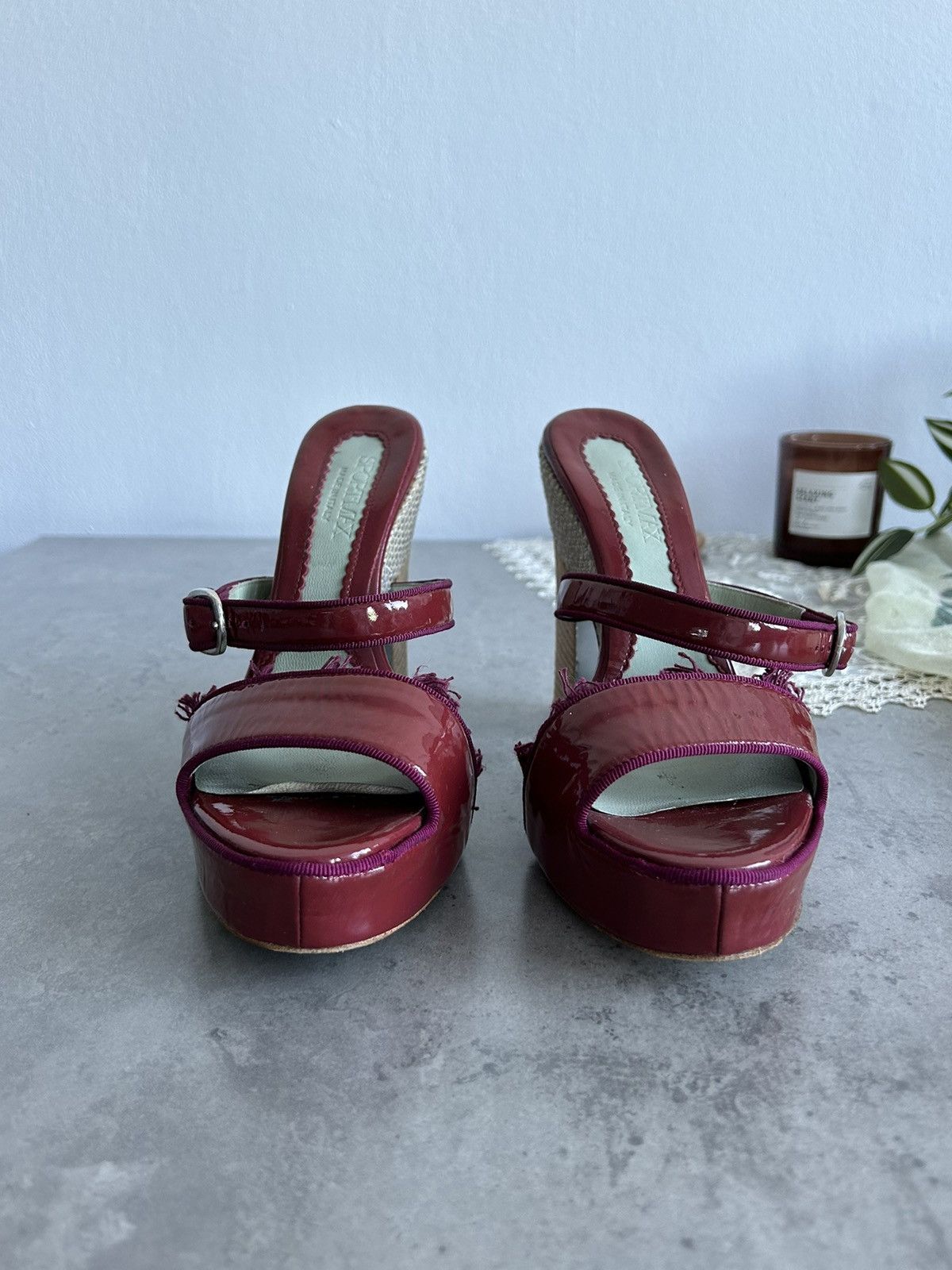 Max Mara × Sportmax SportMax Cherry Red Platform Max Mara Luxury Heels Designer Size US 7 / IT 37 - 2 Thumbnail