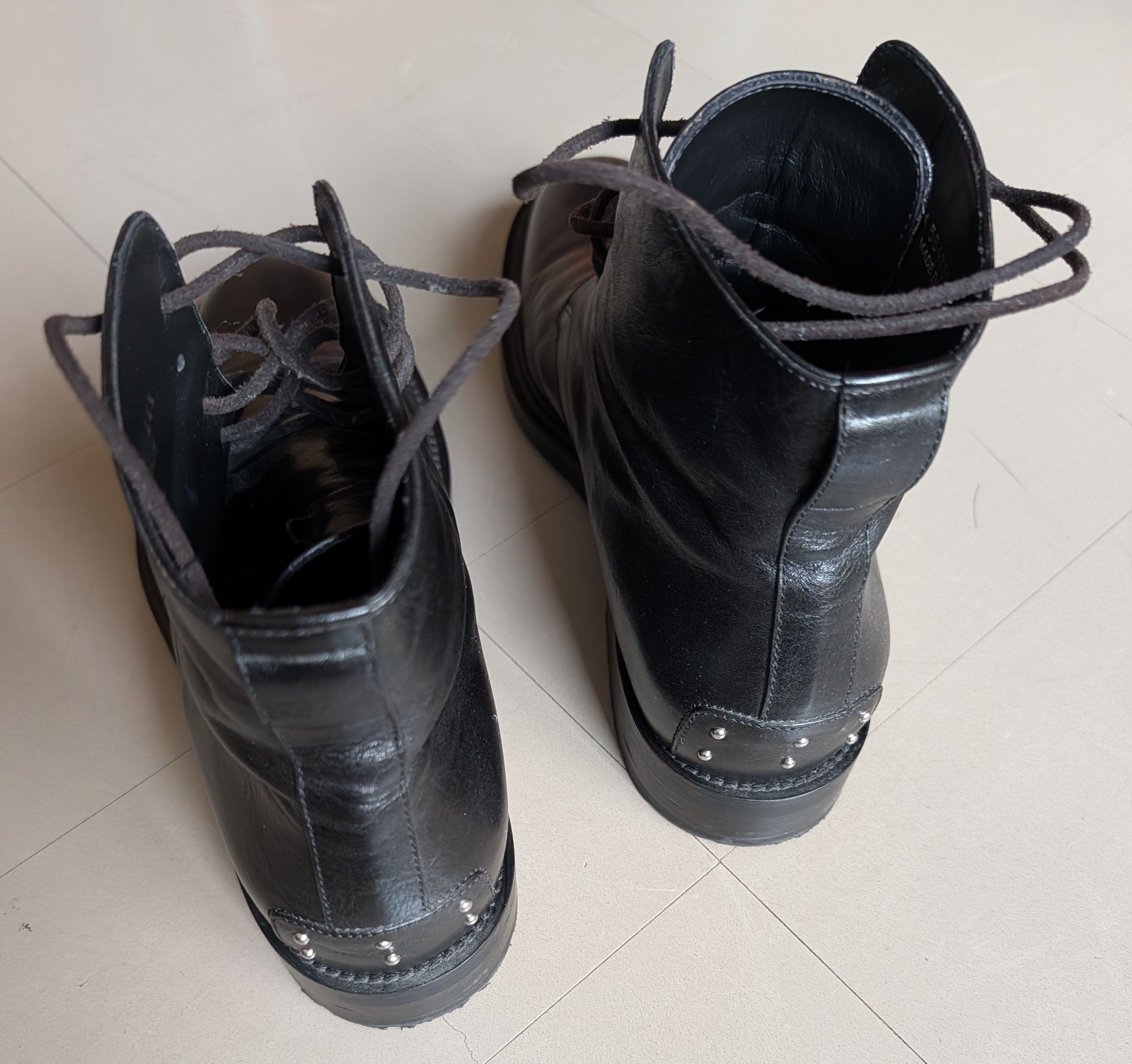 Saint Laurent Paris Black Leather Army Boots Size US 11.5 / EU 44-45 - 5 Thumbnail