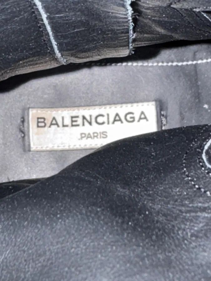 Balenciaga Balenciaga Paris Black Ankle Leather Boots Size US 7 / IT 37 - 9 Thumbnail