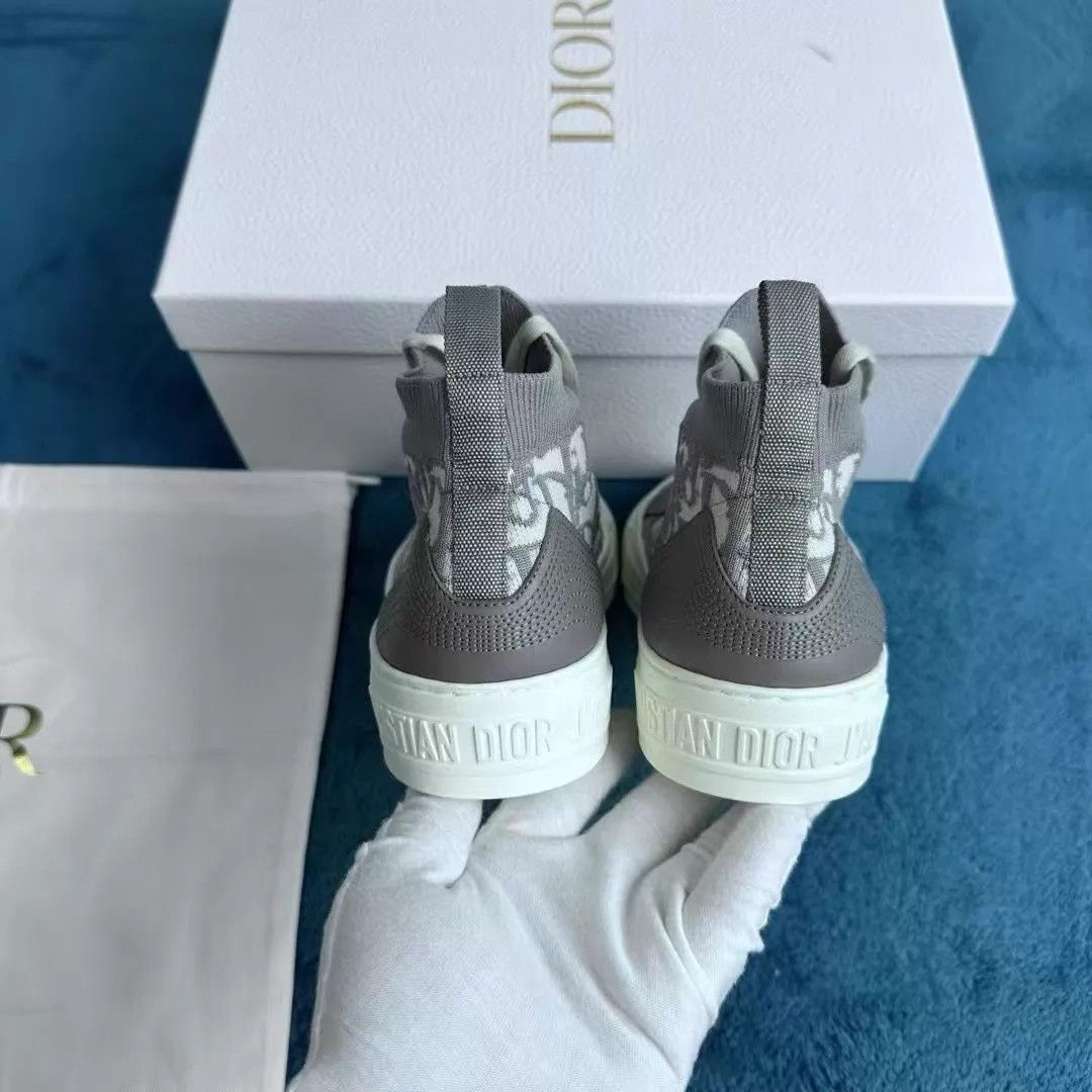 Dior Dior Mid-Top All-Over Print Gray Sock Shoe 36.5 Size US 6 / IT 36 - 4 Thumbnail