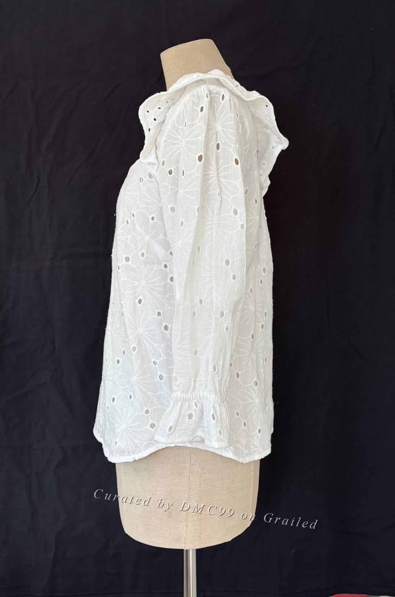 Paul Smith White Floral Eyelet Embroidery Top, Women's — image 2 of 6