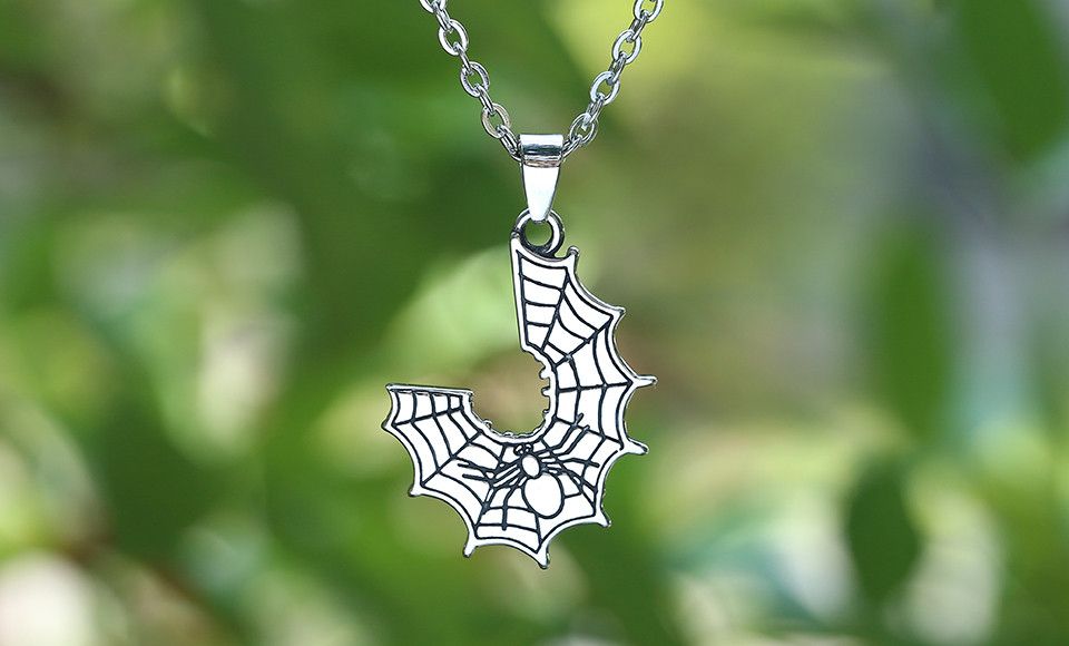 Jewelry Cobweb With Spider Pendant Necklace Size ONE SIZE - 2 Thumbnail