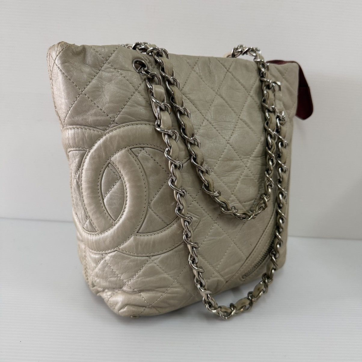 Chanel Chanel Cambon Silver Leather Chain Shoulder Bag Size ONE SIZE - 3 Thumbnail