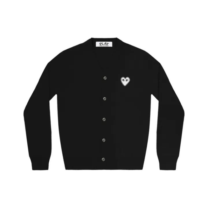 Comme des Garcons Comme des Garçons Play Black Heart Wool Cardigan 0079 Size US M / EU 48-50 / 2 - 1 Thumbnail