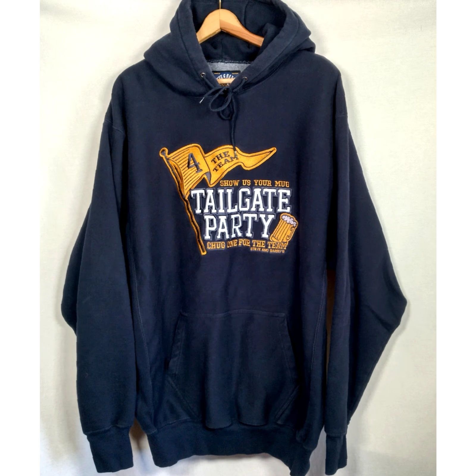 Vintage VINTAGE Steve & Barry's Tailgate Party Sweatshirt Hoodie XL Men Blue Size US XL / EU 56 / 4 - 2 Thumbnail