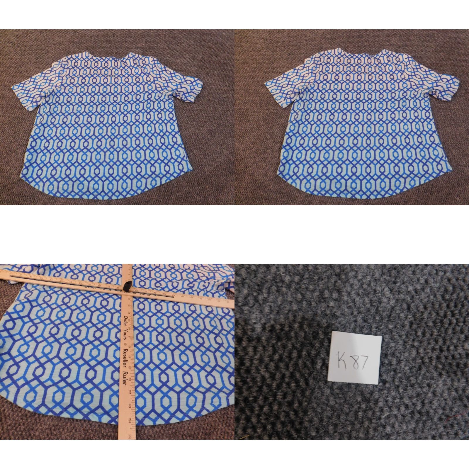 Vintage Chicos Blouse Shirt Women Regular Size 3 Blue Geometric Pullover Crewneck Knit Cotton Modal Basic Non-Iron Casual Tee Size XS / US 0-2 / IT 36-38 - 8 Thumbnail