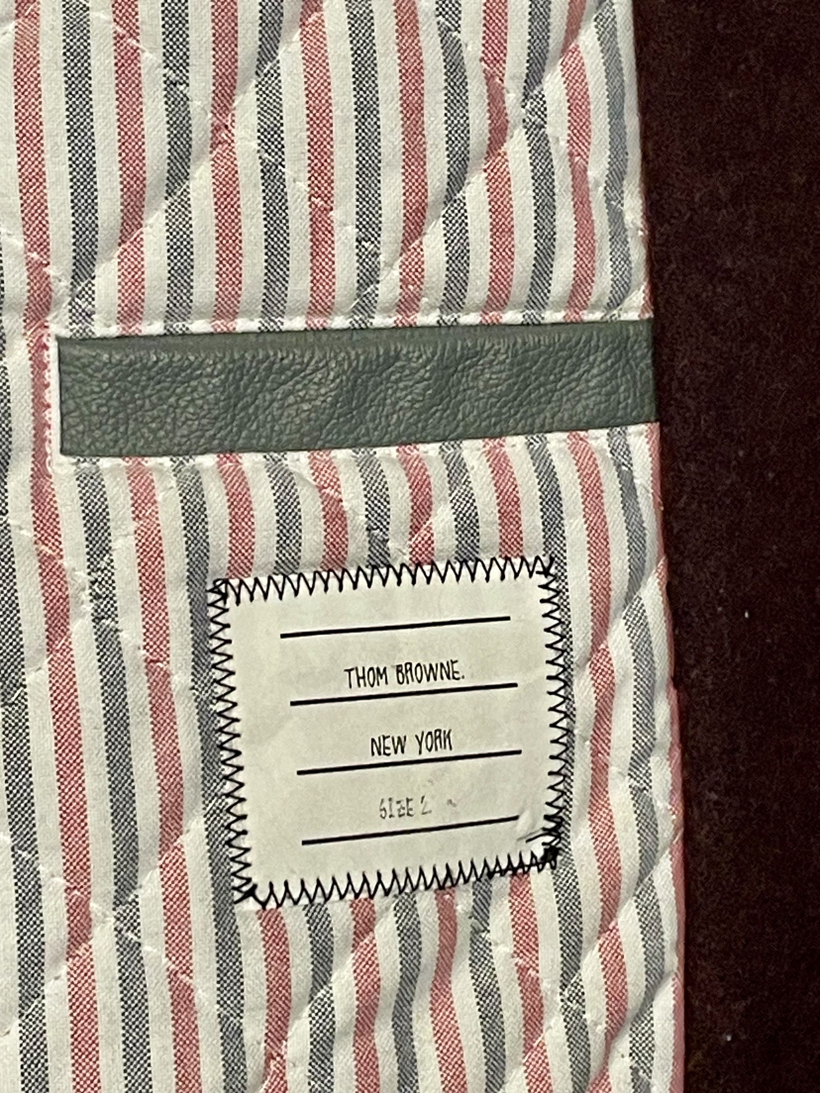 Thom Browne Thom Browne VARSITY JACKET W/ LEATHER SLEEVES IN MACKINTOSH Size US M / EU 48-50 / 2 - 4 Thumbnail