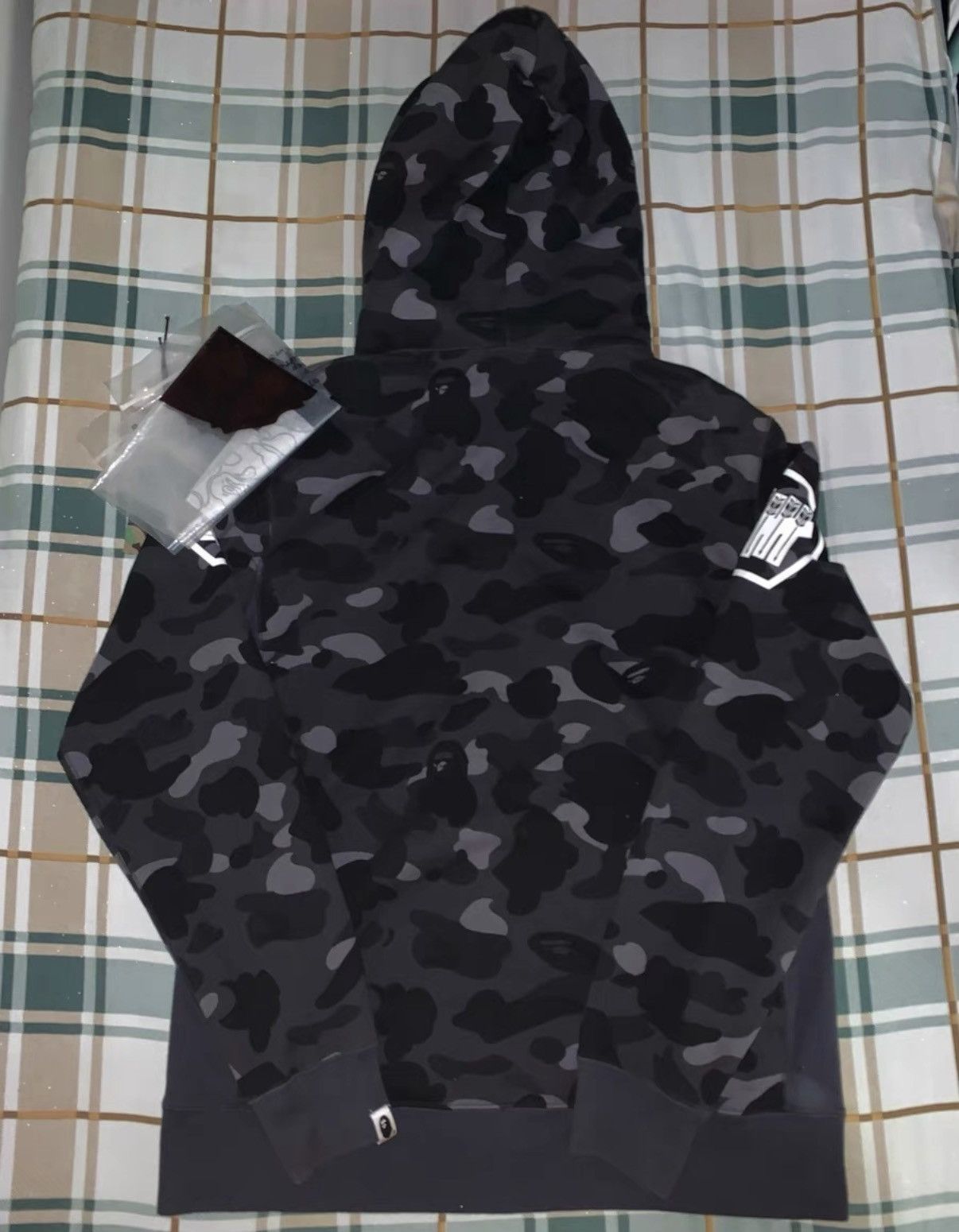 BAPE OG Nigo era, black and gray camouflage jacket