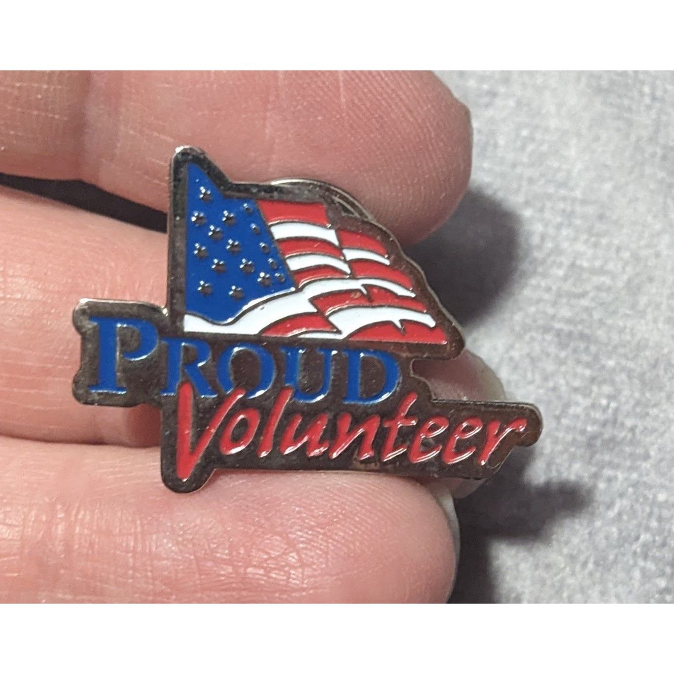 Other Proud Volunteer Patriotic Flag Enamel Lapel Pin Size ONE SIZE - 5 Thumbnail