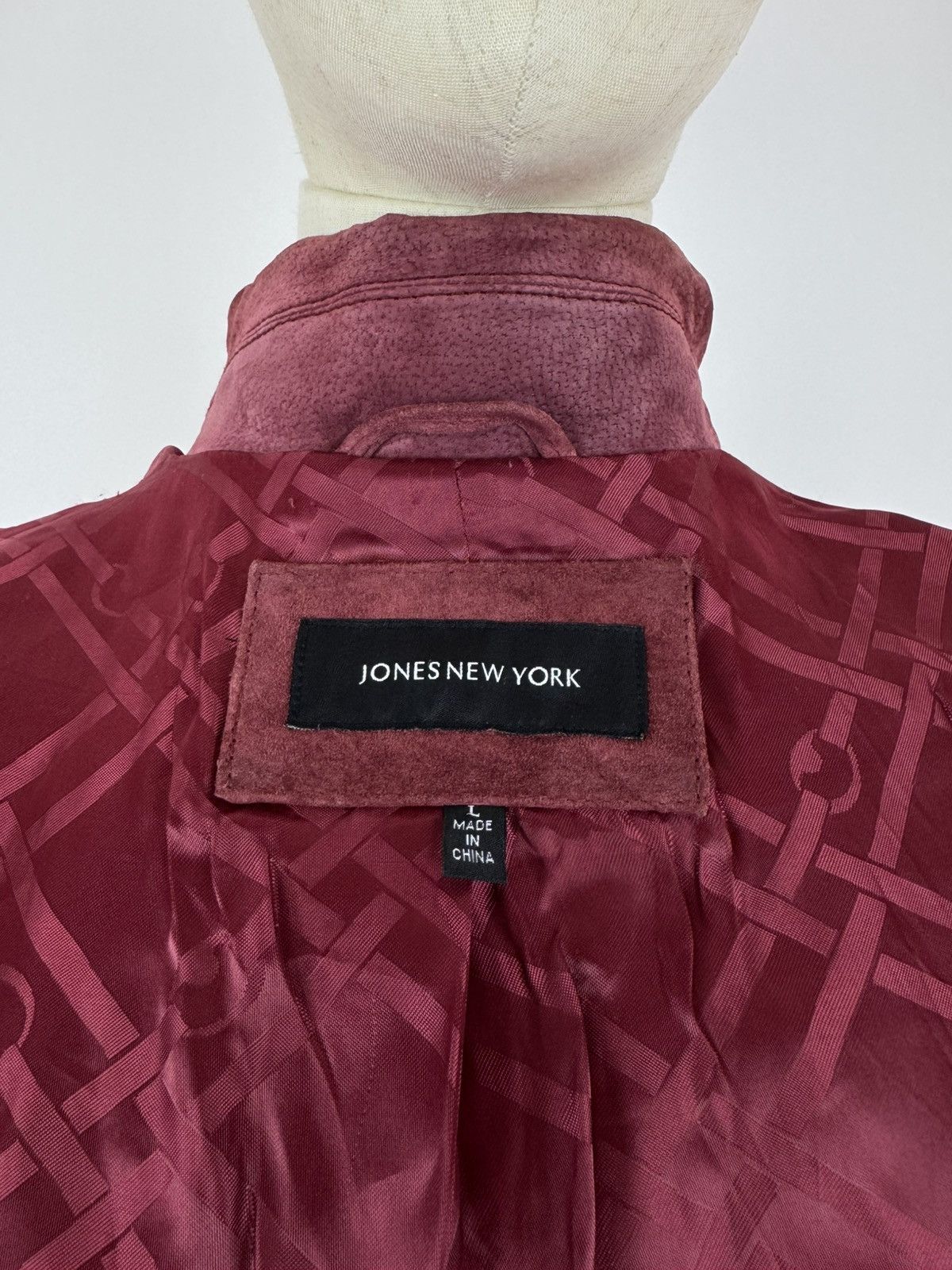 Jones New York × Vintage Jones New York Leather Jacket Burgundy Womens Size Large Size L / US 10 / IT 46 - 5 Thumbnail